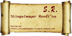 Stiegelmayer Rovéna névjegykártya
